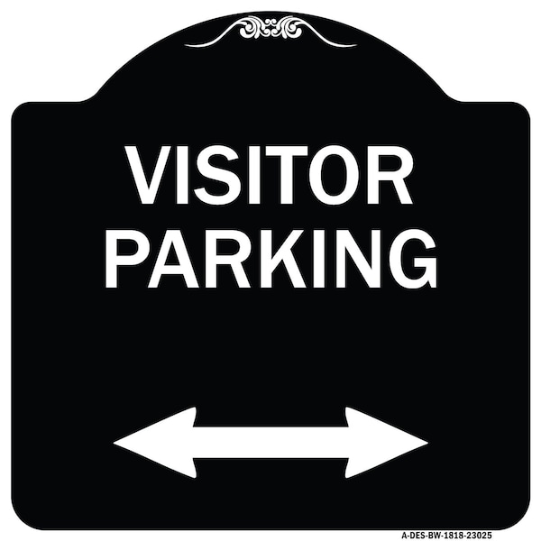 Reserved Parking Visitor Parking Heavy-Gauge Aluminum Architectural Sign, 18" x 18", BW-1818-23025